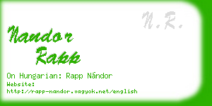 nandor rapp business card