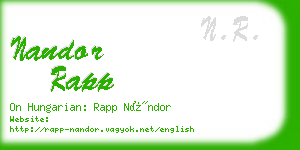 nandor rapp business card